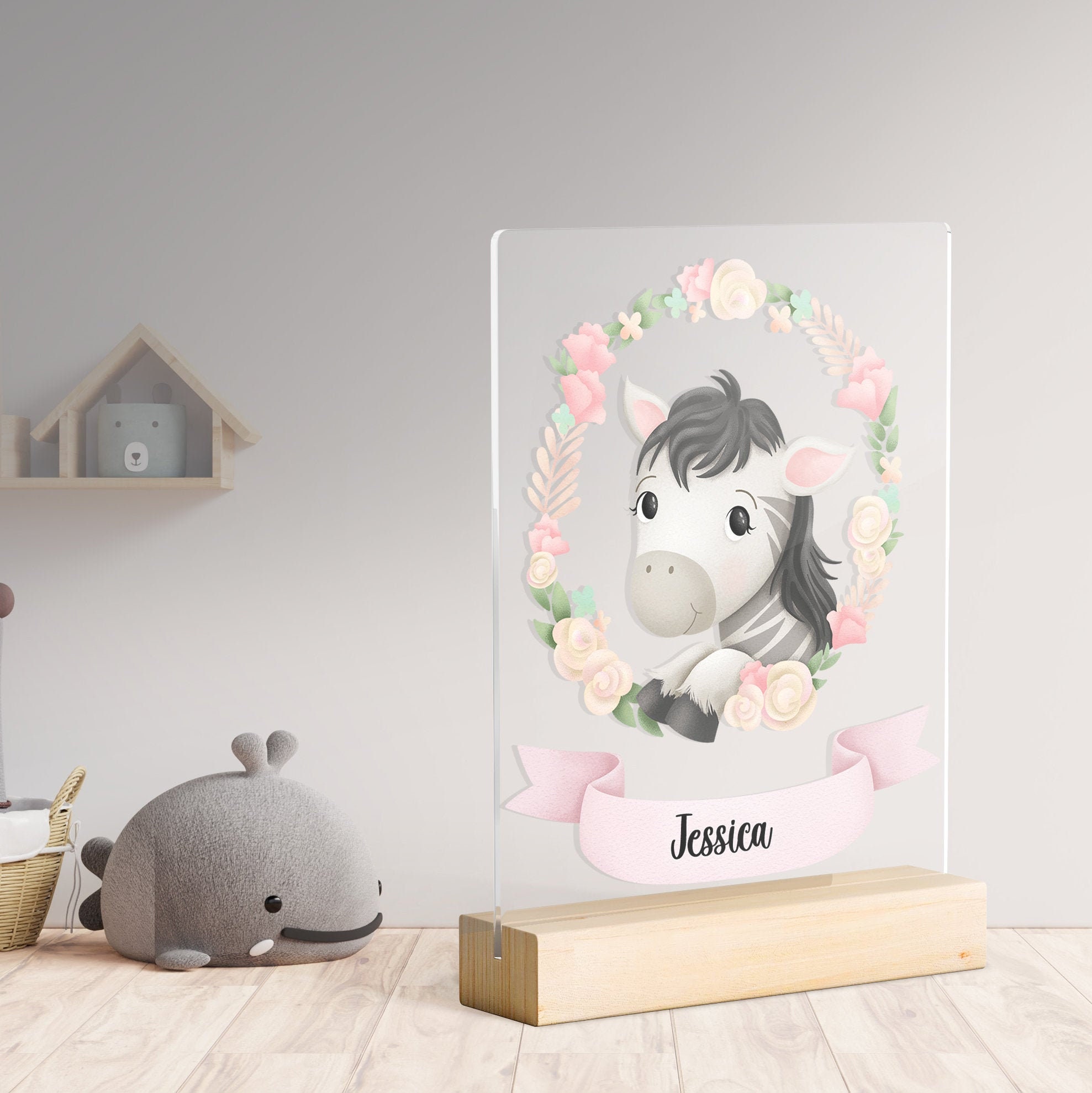 Plaque Prénom - Made in France Impression Uv -Animaux Bébé Safari Jungle Personnalisable Au Choix Ca