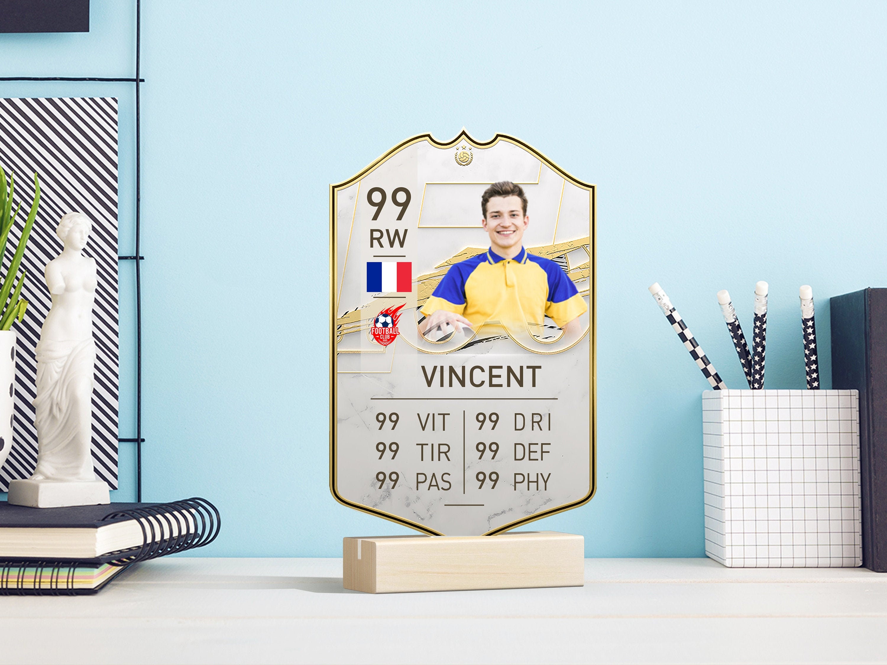 Plaque Carte Foot Team Icon - Made in France Impression Uv Personnalisable Au Choix Cadeaux 2021