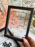 Puzzle frame for Mother's Day, Father's Day - Color and engraving PUZZLE of your choice To personalize product logo