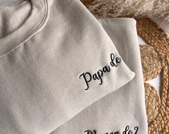 Personalized mixed adult sweatshirt, embroidered with text/first name of your choice