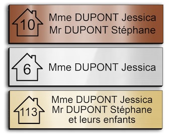 Plaque Boite Aux Lettres Adhésive à personnaliser au choix – Couleur et gravure au choix Plaque Gravée À Personnaliser