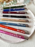 Personalized pen in aluminum metal color of your choice - godmother wedding birthday baptism invitation birth teacher grandpa dad product logo