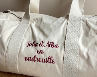 sac polochon personnalisé avec le prénom de votre choix