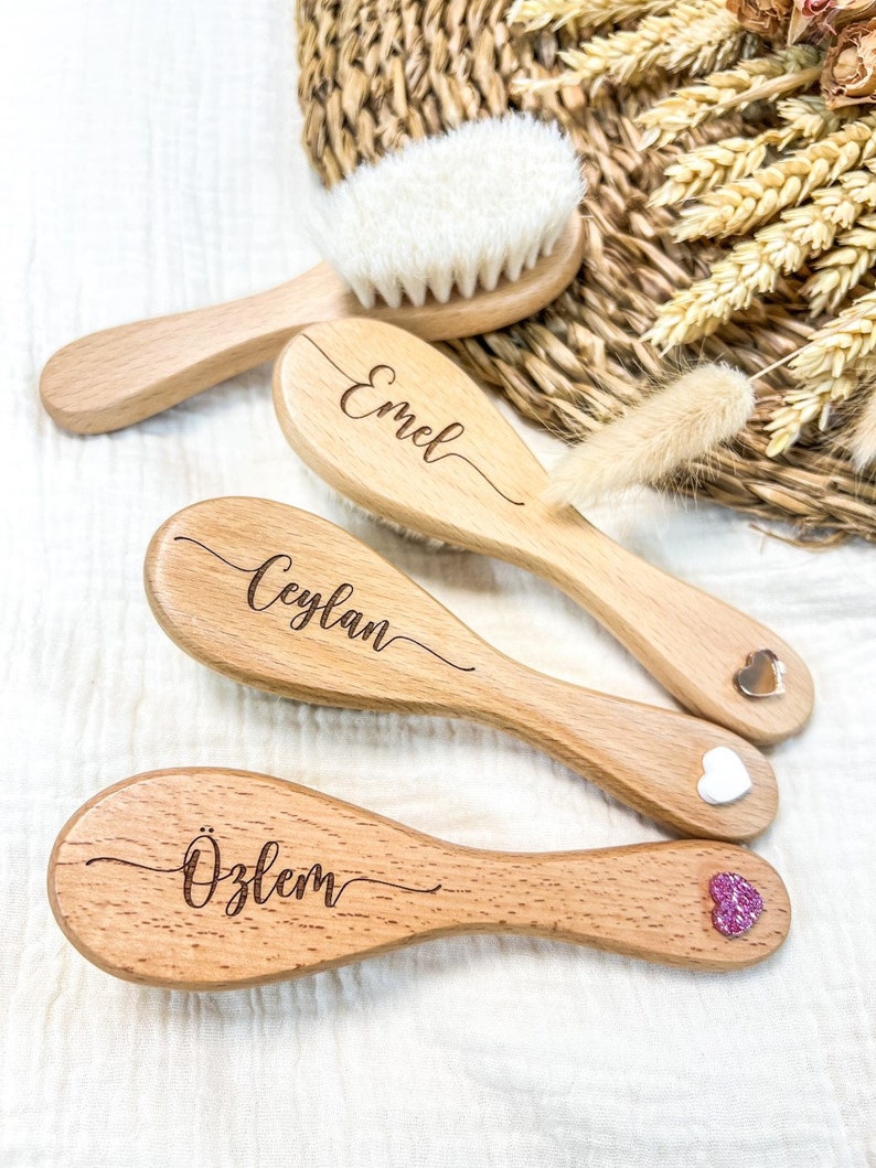 Hairbrush for baby and child personalized engraving first name of your choice birth gift image 5