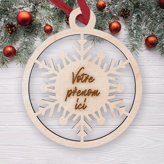 Boule de Noël Personnalisable en Bois