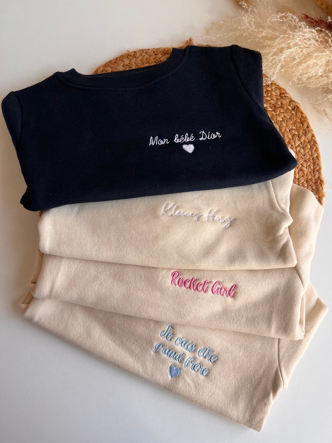 【初回限定】 Baby Personalized Sweatshirt, Text/first With Embroidered トップス