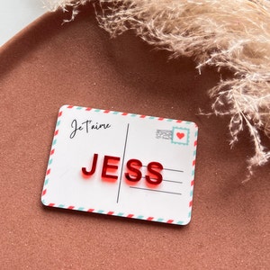 Carte Saint Valentin amour love à personnaliser avec le prénom de votre choix - Magnet