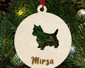 Boule de Noël Nos amis les chiens - à personnaliser - Bois et miroir/paillette - staff Jack Bull terrier labrador chihuahua Husky