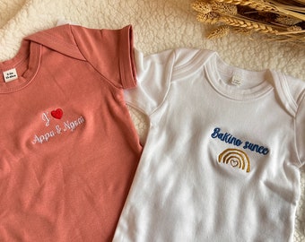 GEBORDUURDE babybodysuit om te personaliseren met de voornaam naar keuze