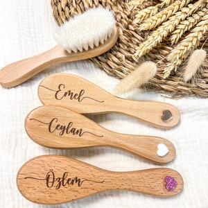 Hairbrush for baby and child personalized engraving first name of your choice birth gift image 1