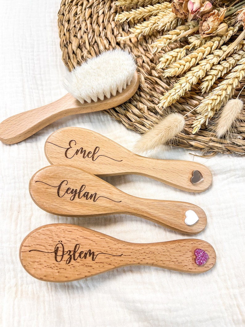 Hairbrush for baby and child personalized engraving first name of your choice birth gift image 1