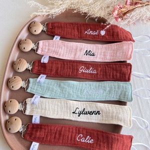 EMBROIDERED pacifier clip to personalize with the first name of your choice image 2