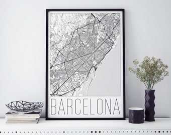 Barcelona Map Print | Wall Art | Map Print | Wall Decor | Plakat Stadtplatster | Druckbare Dekoration | Office Artwork | Geschenk | Spanien | Espana