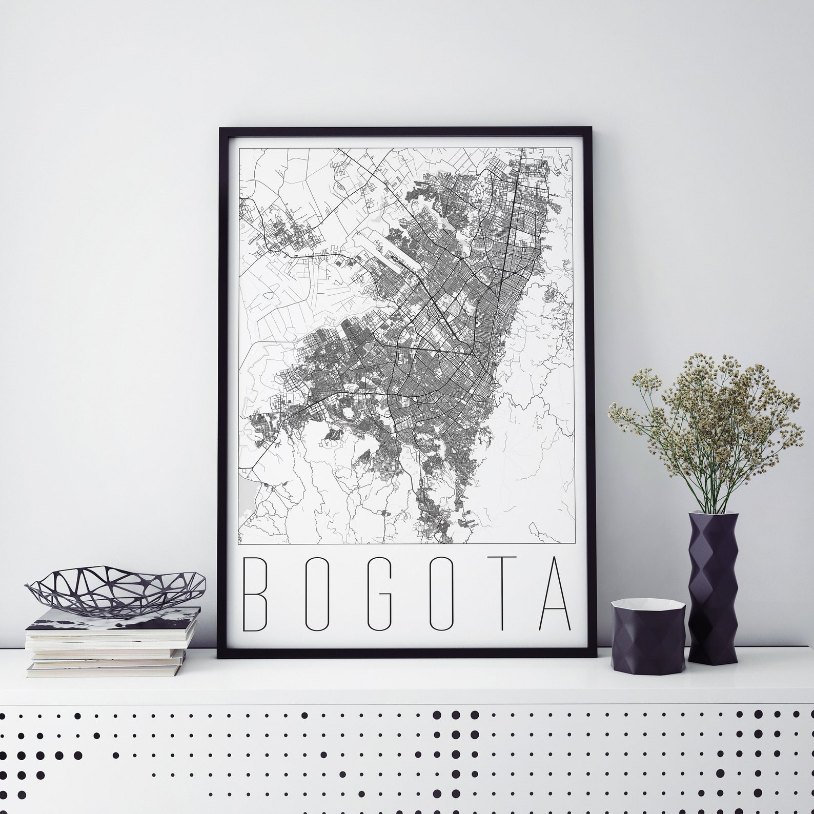 Bogota Map Print Wall Art Map Print Wall Decor Poster City Poster