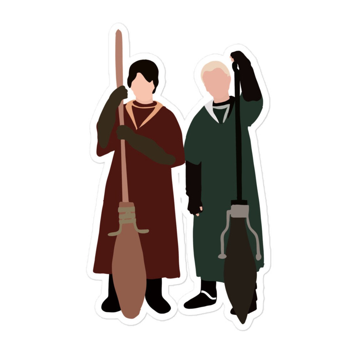 Harry potter/ Draco Malfoy/ quidditch/ broom/ enemy/ fan art/ Etsy