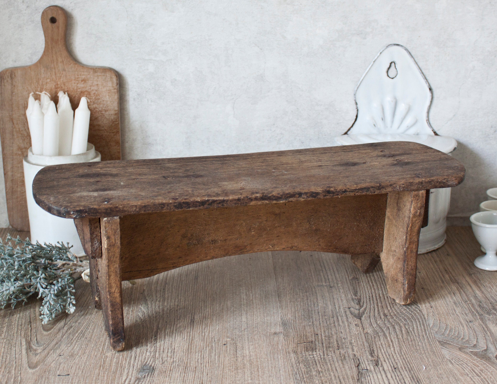 Mini Banc Ancien en Bois