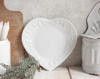 Lovely Vintage French Philippe Deshoulières LIMOGES California Porcelain Heart Platter