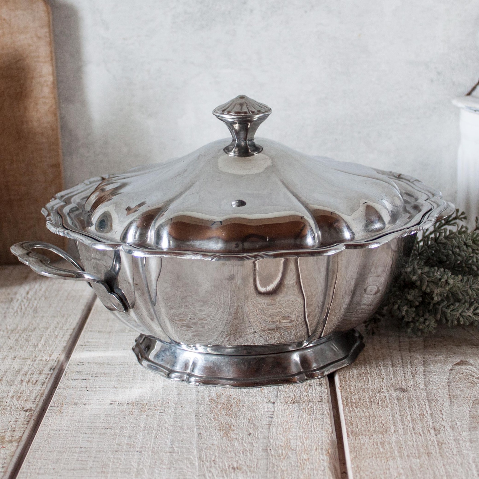 Vintage French GUY DEGRENNE Stainless Steel Tureen