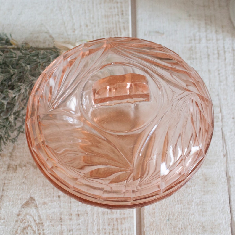 Vintage French Pink Glass Box - Etsy