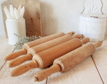 Set of 4 Vintage French Wooden Rolling Pins