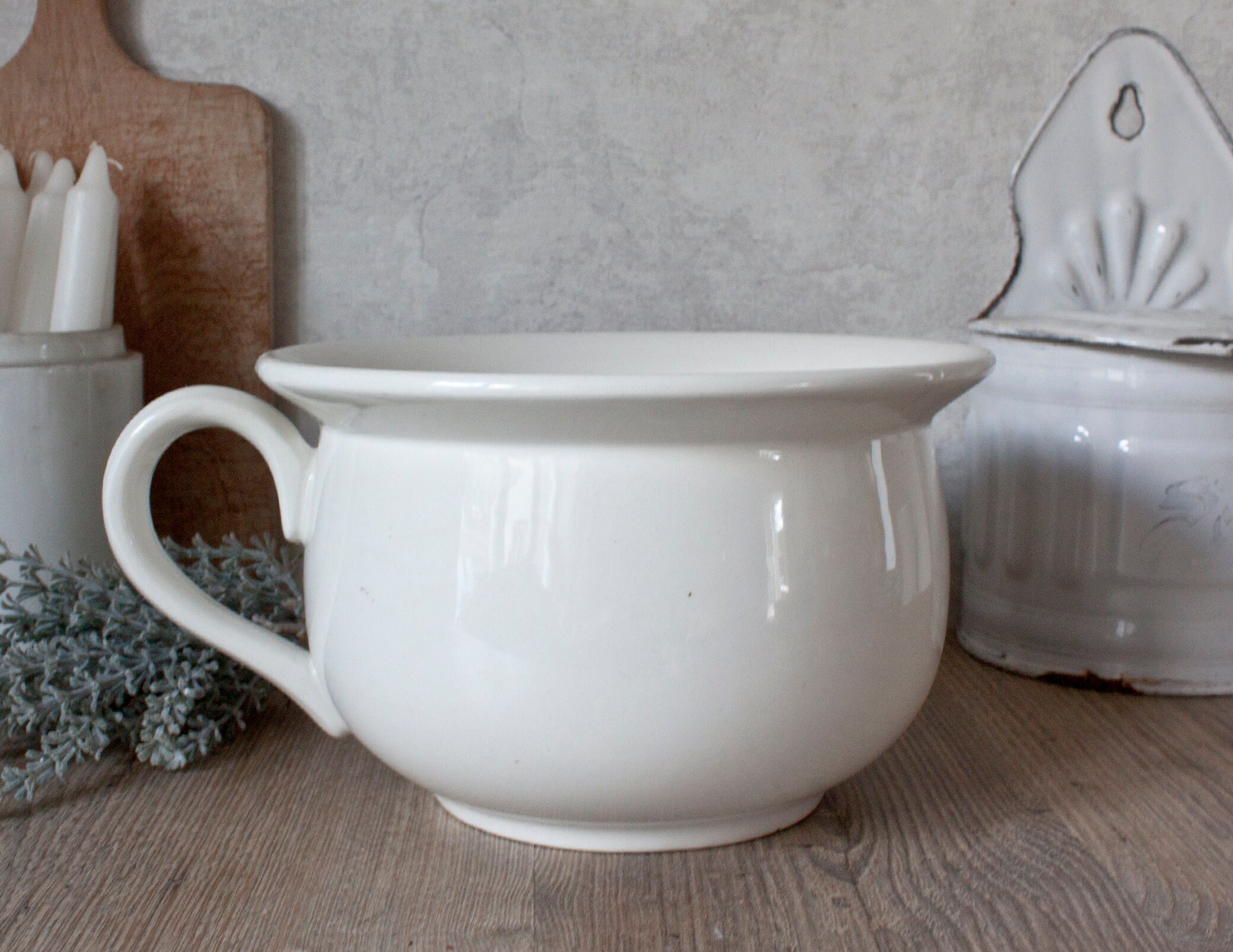 Bathroom French antique Ironstone Limoges Chamber Pot 1900's Perfect