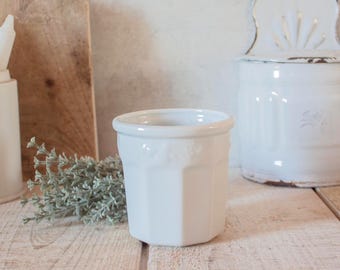 Vintage French Philippe Deshoulières LIMOGES White Porcelain Jam Jar California Model