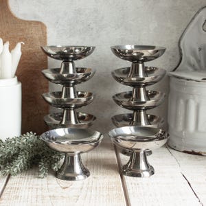 Set of 10 Vintage French GUY DEGRENNE Stainless Steel Bistro Dessert Cups