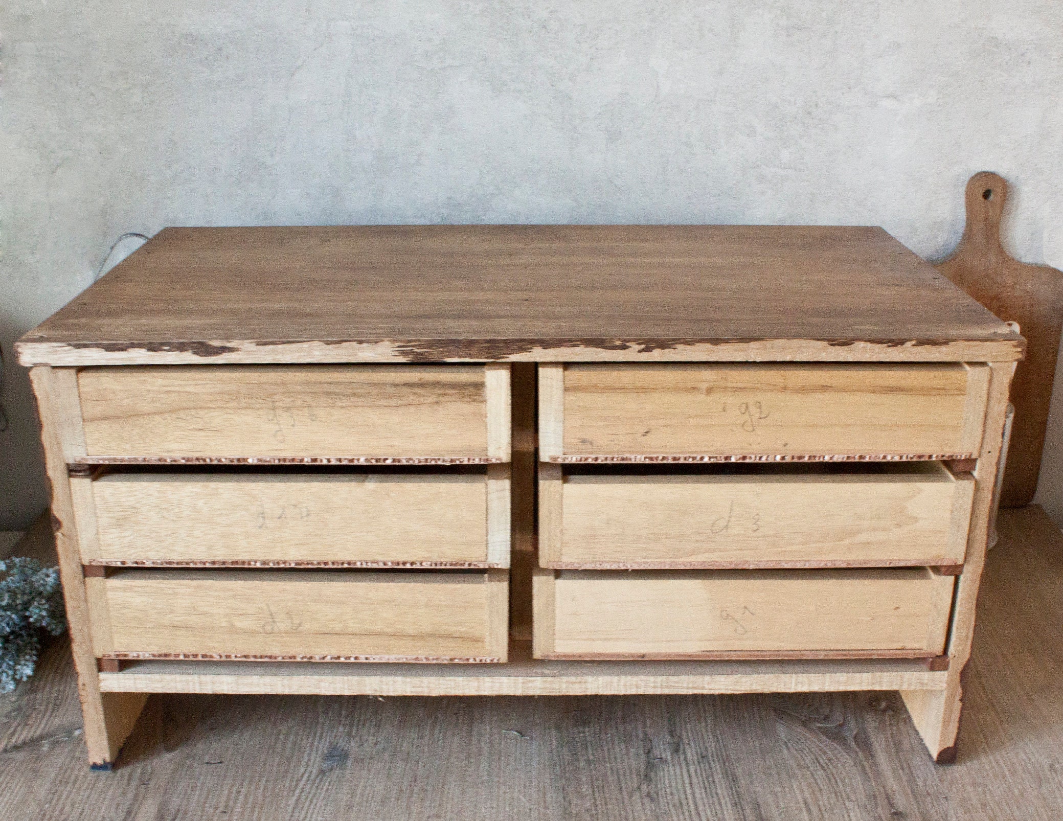 Antique French Small Wooden Drawer Unit Etsy