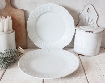 Lovely Set of 2 Vintage French Philippe Deshoulières LIMOGES Porcelain Round Platters