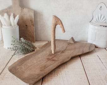Vintage French Handcrafted Wooden Cheese Board