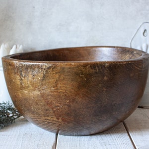 Large Antique Wooden Bowl