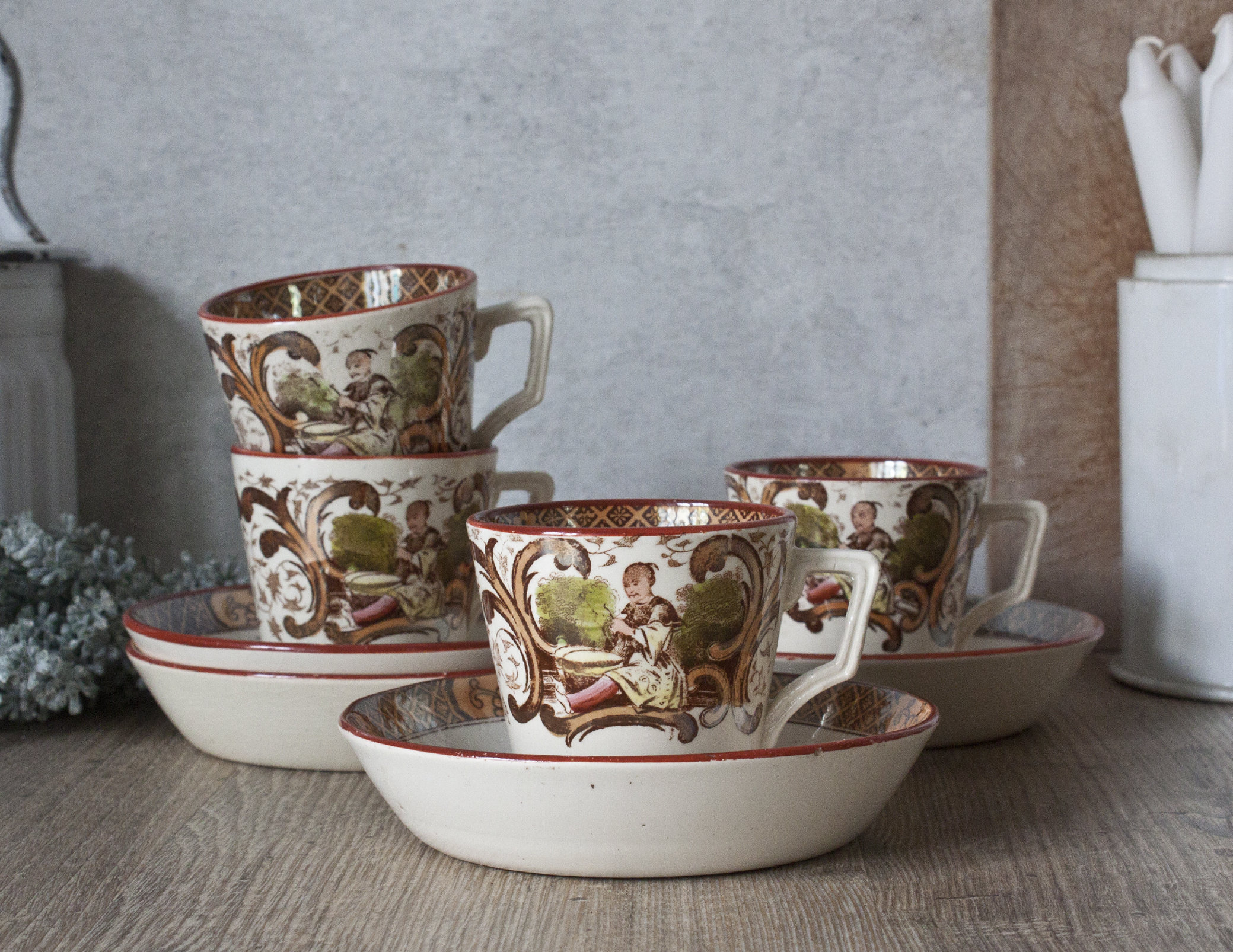 フランスアンティーク サルグミンヌ PERSE カップ&ソーサー