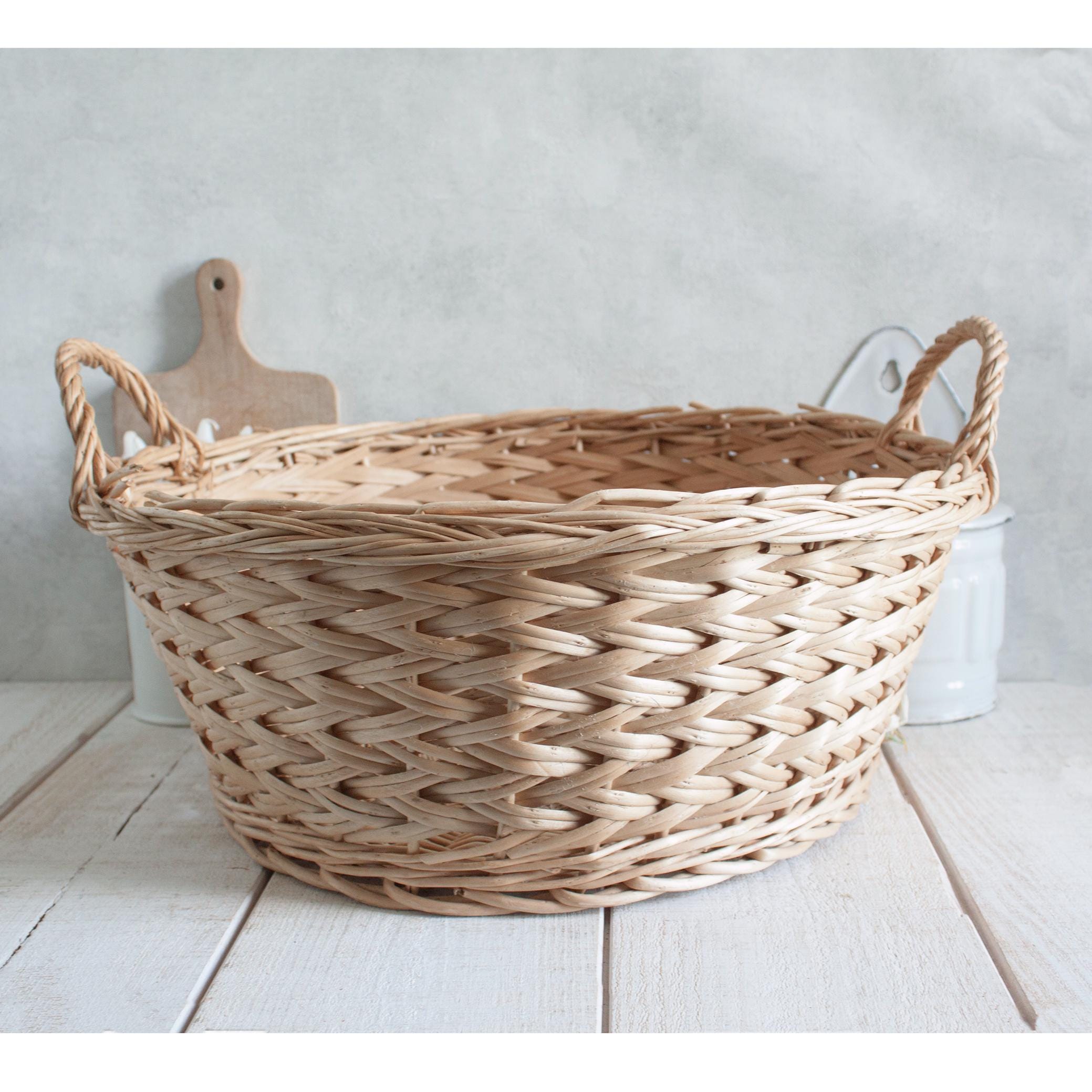 Petit Panier En Osier Rond Avec Anse - Déco Naturelle Hauteur 16 Cm