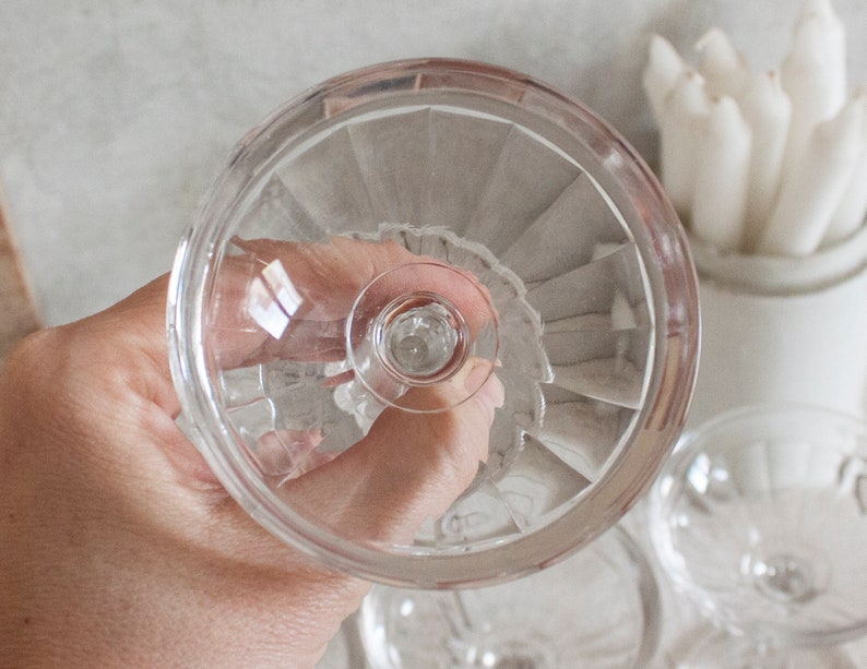 Set of 8 Vintage French Clear Glass Bistrot Glasses image 5