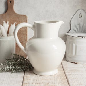 Lovely Vintage White Ceramic Pitcher