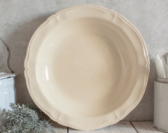 Vintage French ONNAING Salad Bowl in Ivory Ironstone