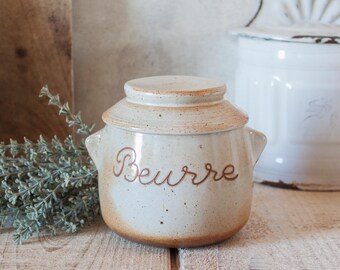 Vintage French GRES DU MARAIS Stoneware Butter Pot