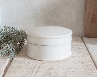 Antique French White Porcelain Apothecary Jar