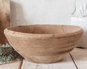 Antique French Small Wooden Bowl