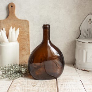 Vintage French Amber Glass Bottle