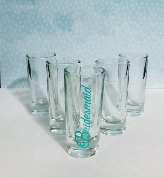 bridesmaid shot glasses