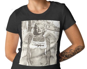 marilyn monroe los angeles angel pin up girl ionic movie star t shirt s m l xl 2xl 3xl - fortnite storm chaser tattoo