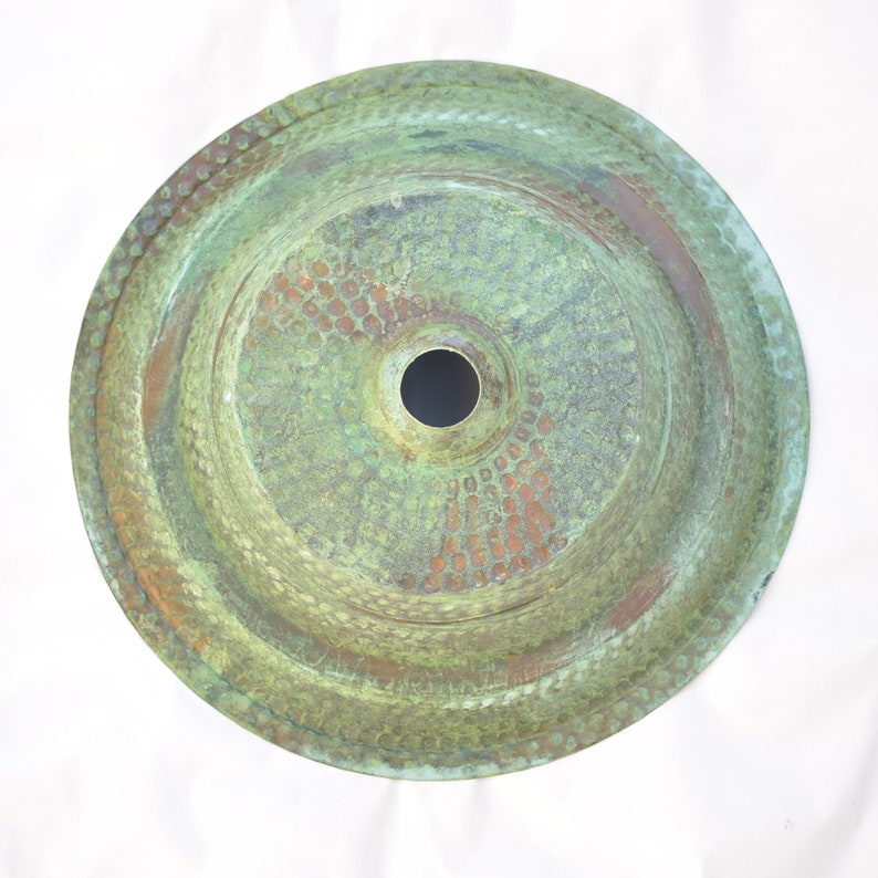 Hammered Copper Bathroom Vanity Sink Vessel Patina Copper Bowl Etsy