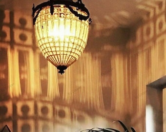 Lámpara de araña de cristal de latón hecha a mano: réplica francesa de iluminación