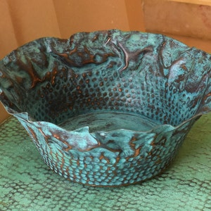 Fregadero de cobre rústico artístico martillado redondo, baño, cocina, barra de preparación, lavabo, fregadero de pescado, cuenco escultórico, decoración contemporánea