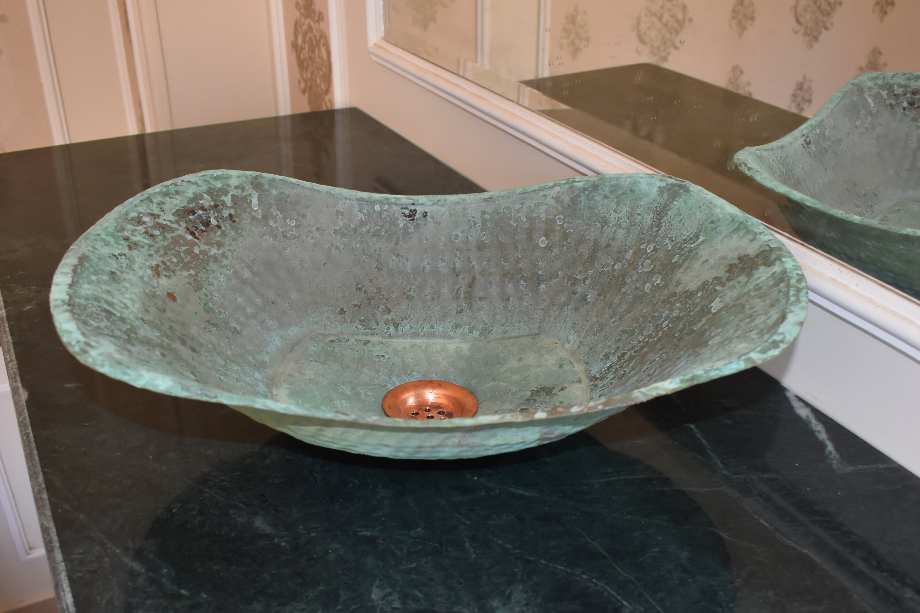 Copper Bathtub Bathroom Sink Vanity Patina Copper Bowl Vintage Etsy