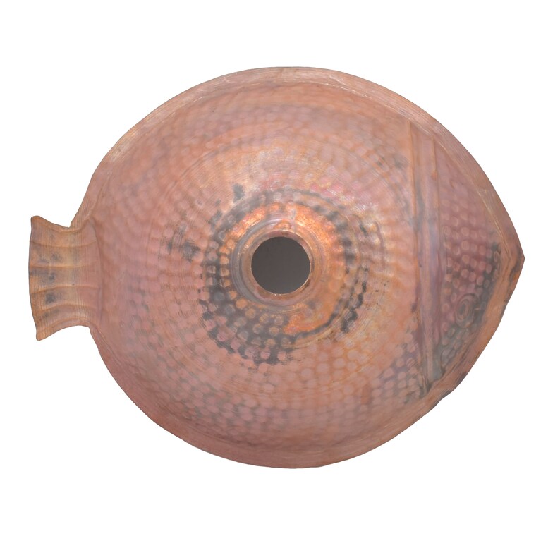 Hammered Copper Sink Fish Bathroom Creature Sculpture Art Sink Fish