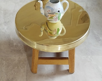 Tablero de mesa de latón pulido hecho a mano: disponible en formas redondas y cuadradas