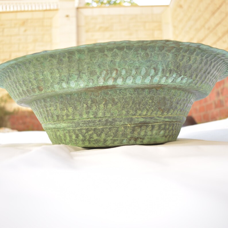 Hammered Copper Bathroom Vanity Sink Vessel Patina Copper Bowl Etsy