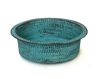 Green Patina Pure Copper Vessel Bathroom Sink antique Drop-in, WashBasin